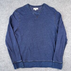 Wallace & Barnes Crewneck Sweatshirt Mens XL Blue Indigo Died Slub Cotton
